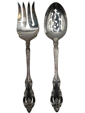 Set of 2 Oneida community Silver Artistry Silver plate Serving Set 1965 pierced